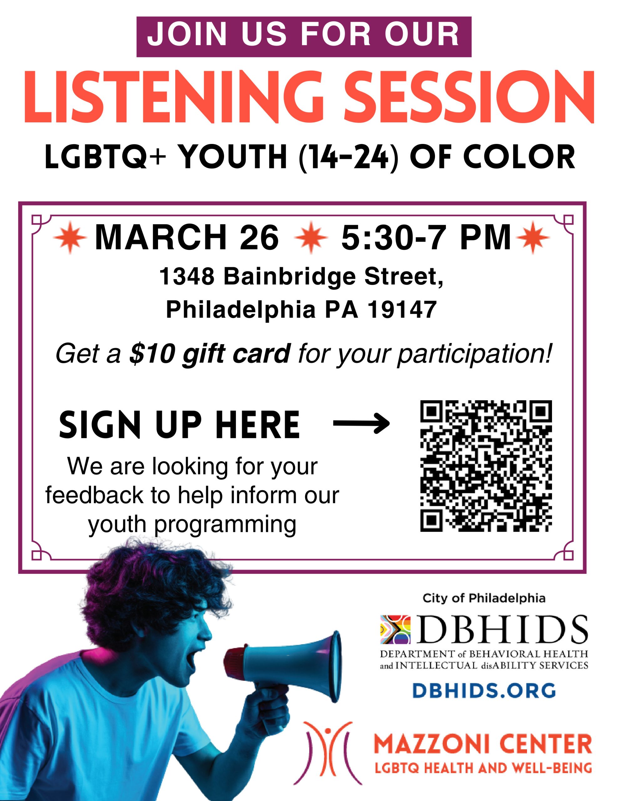 LGBTQ listening session poster